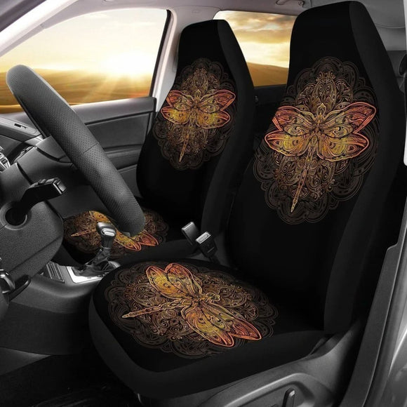 Mandala Dragonfly Car Seat Covers Gift Idea 093223 - YourCarButBetter