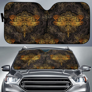 Mandala Dragonfly Print Car Auto Sun Shades 213003 - YourCarButBetter