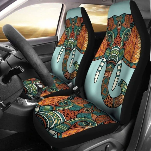 Mandala Elephant Car Seat Covers Gift Idea 202820 - YourCarButBetter
