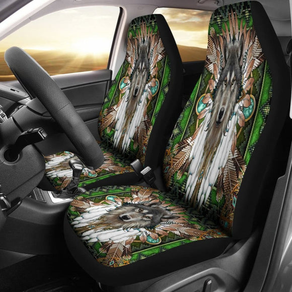 Mandala Wolf Native Car Seat Cover 093223 - YourCarButBetter