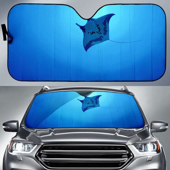 Manta Ray Fish Underwater Ocean Car Sun Shade 460402 - YourCarButBetter