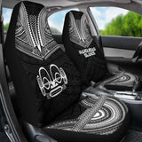 Marquesas Islands Car Seat Cover - Marquesas Islands Tiki Face Polynesian Chief Tattoo Black Version - 10 174914 - YourCarButBetter