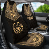 Marquesas Islands Car Seat Cover - Marquesas Islands Tiki Face Polynesian Chief Tattoo Gold Version - 10 174914 - YourCarButBetter