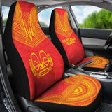 Marquesas Islands Car Seat Cover - Marquesas Islands Tiki Face Polynesian Chief Tattoo Red Version - 10 174914 - YourCarButBetter