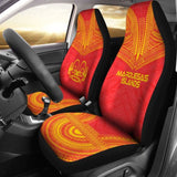 Marquesas Islands Car Seat Cover - Marquesas Islands Tiki Face Polynesian Chief Tattoo Red Version - 10 174914 - YourCarButBetter