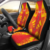 Marquesas Islands Car Seat Covers - Marquesas Islands Tiki Face Polynesian Tattoo Flag - 9 174914 - YourCarButBetter