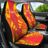 Marquesas Islands Car Seat Covers - Marquesas Islands Tiki Face Polynesian Tattoo Flag - 9 174914 - YourCarButBetter
