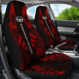 Marquesas Islands Car Seat Covers - Marquesas Islands Tiki Face Polynesian Tattoo Red - 105905 - YourCarButBetter