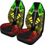 Marquesas Islands Car Seat Covers - Marquesas Islands Tiki Face Polynesian Tattoo Reggae - 9 174914 - YourCarButBetter