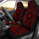 Marshall Islands Car Seat Cover - Marshall Islands Coat Of Arms Polynesian Red Black 105905 - YourCarButBetter