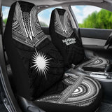 Marshall Islands Car Seat Cover - Marshall Islands Flag Polynesian Chief Tattoo Black Version - 10 174914 - YourCarButBetter