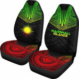 Marshall Islands Car Seat Cover - Marshall Islands Flag Polynesian Chief Tattoo Reggae Version - 10 174914 - YourCarButBetter