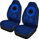 Marshall Islands Car Seat Cover - Marshall Islands Flag Polynesian Tattoo Blue - 9 174914 - YourCarButBetter