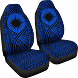 Marshall Islands Car Seat Cover - Marshall Islands Flag Polynesian Tattoo Blue - 9 174914 - YourCarButBetter
