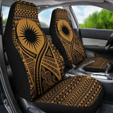 Marshall Islands Car Seat Cover - Marshall Islands Flag Polynesian Tattoo Gold - 9 174914 - YourCarButBetter