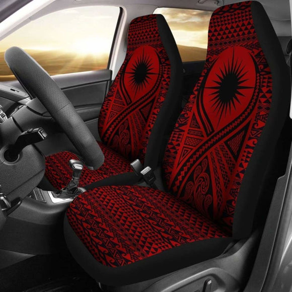 Marshall Islands Car Seat Cover - Marshall Islands Flag Polynesian Tattoo Red - 9 174914 - YourCarButBetter