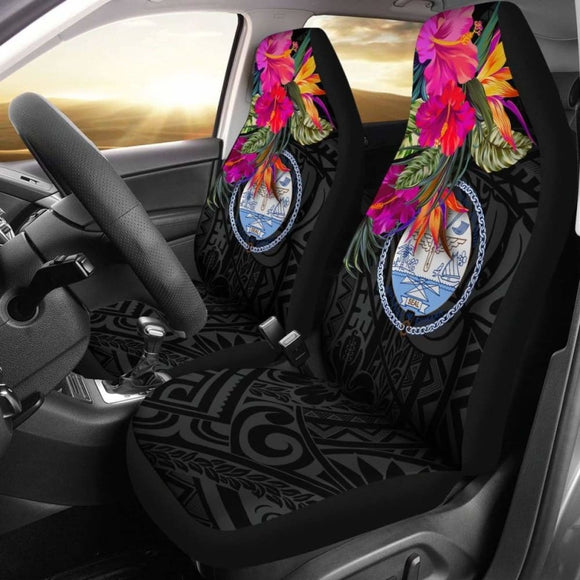 Marshall Islands Car Seat Covers - Hibiscus Polynesian Pattern - 232125 - YourCarButBetter