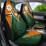 Marshall Islands Car Seat Covers - Kwajalein Atoll Marshall Islands Flag With Polynesian Patterns - 105905 - YourCarButBetter