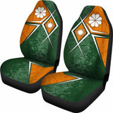 Marshall Islands Car Seat Covers - Kwajalein Atoll Marshall Islands Flag With Polynesian Patterns - 105905 - YourCarButBetter