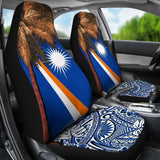 Marshall Islands Car Seat Covers Polynesian Palm Tree 174510 - YourCarButBetter