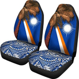 Marshall Islands Car Seat Covers Polynesian Palm Tree 174510 - YourCarButBetter