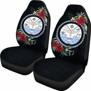 Marshall Islands Car Seat Covers - Marshall Islands Seal Hibiscus - 232125 - YourCarButBetter