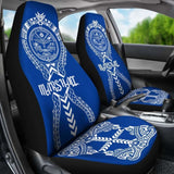 Marshall Islands Car Seat Covers - Marshall Islands Seal Polynesian Tribal Blue - 105905 - YourCarButBetter