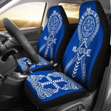 Marshall Islands Car Seat Covers - Marshall Islands Seal Polynesian Tribal Blue - 105905 - YourCarButBetter
