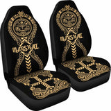 Marshall Islands Car Seat Covers - Marshall Islands Seal Polynesian Tribal Gold - 105905 - YourCarButBetter