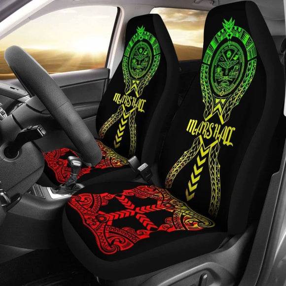 Marshall Islands Car Seat Covers - Marshall Islands Seal Polynesian Tribal Reggae - 105905 - YourCarButBetter