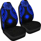 Marshall Islands Polynesian Car Seat Covers Pride Seal And Hibiscus Blue - 232125 - YourCarButBetter