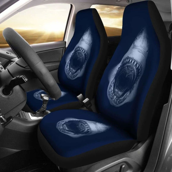 Massive Open Mouth Of A Great White Shark Car Seat Covers 04 102802 - YourCarButBetter