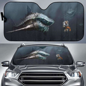 Megalodon Shark Auto Sun Shades 085424 - YourCarButBetter