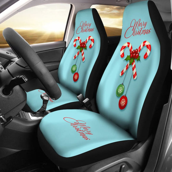 Merry Christmas Candy Printed Car Seat Covers 212303 - YourCarButBetter