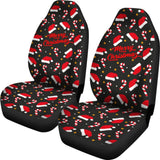 Merry Christmas Candy Santa Hat Printed Car Seat Covers 212303 - YourCarButBetter