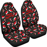 Merry Christmas Candy Santa Hat Printed Car Seat Covers 212303 - YourCarButBetter