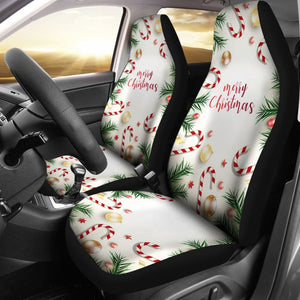 Merry Christmas Candy Xmas Tree Printed Car Seat Covers 212303 - YourCarButBetter