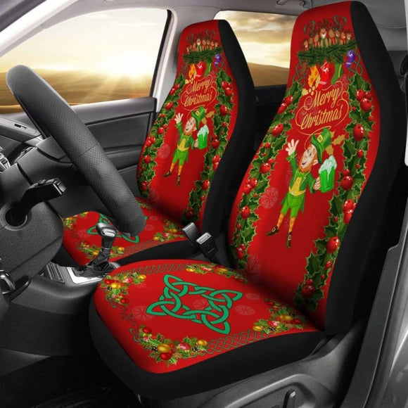 Merry Christmas St. Patrick Car Seat Covers Th5 (Set Of 2) 160830 - YourCarButBetter