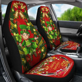 Merry Christmas St. Patrick Shamrock Car Seat Covers (Set Of 2) 154230 - YourCarButBetter