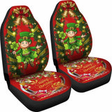 Merry Christmas St. Patrick Shamrock Car Seat Covers (Set Of 2) 154230 - YourCarButBetter