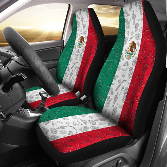 Mexico Flag And Symbols Car Seat Covers 550317 - YourCarButBetter