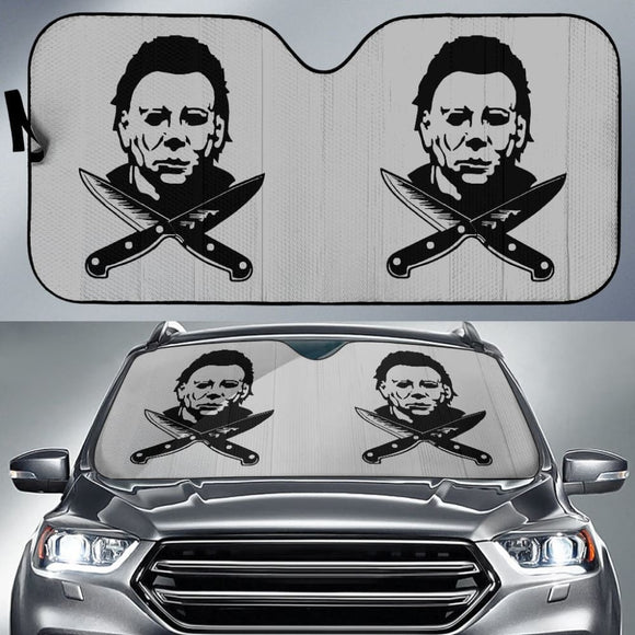 Michael Myers Horror Chef’s Knife Car Auto Sun Shades 212903 - YourCarButBetter