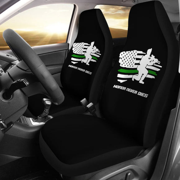 Military Green Thin Line American Flag Car Seat Covers 213003 - YourCarButBetter