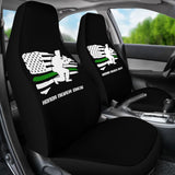 Military Green Thin Line American Flag Car Seat Covers 213003 - YourCarButBetter