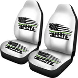 Military Thin Green Line American Flag Car Seat Covers 213003 - YourCarButBetter