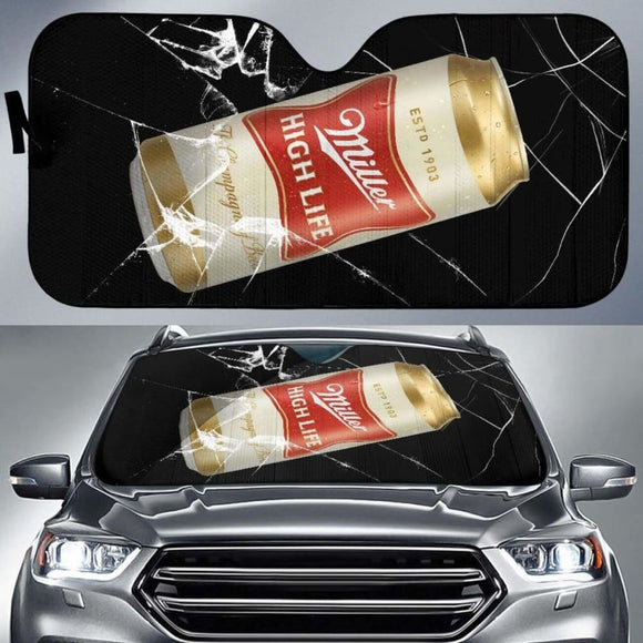 Miller High Life Auto Sun Shade Car Sun Visor Funny Beer Lover 102507 - YourCarButBetter