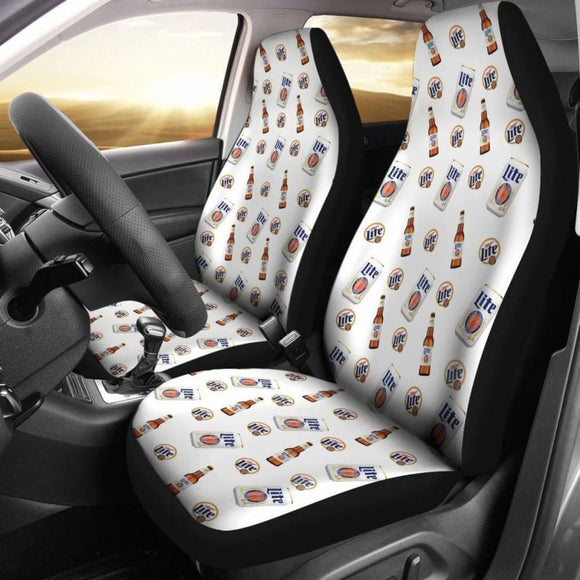 Miller Lite Car Seat Covers Beer Lover Gift Idea 195016 - YourCarButBetter