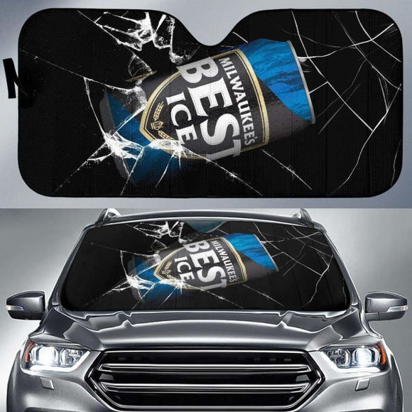 Mil’S Best Ice Auto Sun Shade Car Sun Visor Funny Beer Lover 102507 - YourCarButBetter