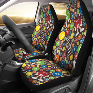 M&M Chocolate Candy Pattern 1 Car Seat Covers Car Accessories Decoration 094201 - YourCarButBetter