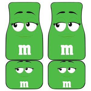 M&M Chocolate Green Front And Back Car Mats 094201 - YourCarButBetter